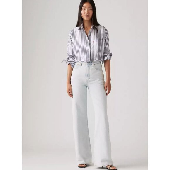 Levi's Women's 28x30 Ribcage Wide Leg Be Prepared Light Wash - Picture 5 of 9